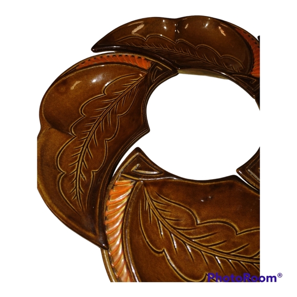 California USA Pottery 528 Lazy Susan Chip and Dip MCM Set - Picture 2 of 5